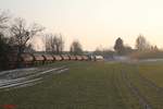 Nachschuss auf IGE 216 224 und 745 701 ziehen den LovoChemie Zug DGS 45394 aus Lovosice nach Herbertingen überquert das Fichtenaab Viadukt bei Seußen in Richtung Marktredwitz.