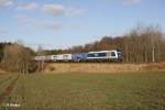 223 144 mit dem Containerzug Hof - Wiesau bei oberteich.