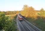 132 068 + 232 238 mit dem vollen Kesselzug DGS 56297 Bitterfeld - Neustadt/Donau kurz vor Reuth bei Erbendorf.