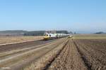 266 442-5 zieht bei Neudes den Zementzug Rüdersdorf - Regensburg Ost.