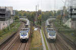 146 536-8 kommt aus Hamburg und fhrt in den Buchholzer Bahnhof ein.