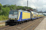 ME 146-06 macht am 30.06.2023 im Bahnhof Tostedt  Halt .