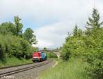 204 354 + 204 010 mit dem  Hauerkessel  nach Weiden West kurz vor Wiesau/Oberpfalz.