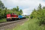 204 354 + 204 010 mit dem  Hauerkessel  nach Weiden West kurz vor Wiesau/Oberpfalz. 29.05.22