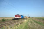 204 354-5 + 204 033 ziehen einen Bauzug bei Frankenthal. 01.09.24