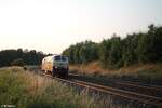 218 105 solo auf dem Weg gen Süden bei Kirchlamitz Ost.