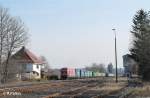 270082 mit dem DGS95472 Containerzug Wiesau - Hamburg in Pechbrunn.