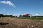 270082 überführt von Hof nach Regensburg den SETG Vectron 193 831  Christian Doppler  bei Unterthölau und bringt dabei den Containerzug Hamburg - Wiesau mit.