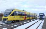 Ostseeland Verkehr GmbH VT 0005 als OLA nach Btzow und VT 0004 als OLA nach Ueckermnde Stadthafen am 12.03.13 in Torgelow  