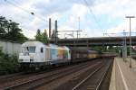 232 154 mit einem Autozug am 31. Juli 2013 in Hamburg-Harburg.