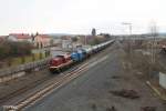 204 237-2 und 204 044-6 mit einem Kesselzug nach hauer Weiden bei der durchfahrt in Wiesau.