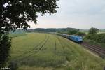 285 104 zieht den leeren Autozug von München Milbertshofen nach Glauchau bei Oberteich.