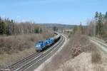 204 012 und 204 031 ziehten kurz vor Wiesau den Hauer-Kesselzug nach Weiden West.