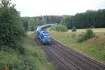 204 022 und 204 013 mit dem Hauerkesselzug nach Weiden bei Oberteich.