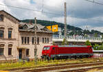 Die 189 800 - 6  Meerane  (91 80 6189 800-6 D-PRESS) ist am 09.06.2022 im Hbf Siegen, bei der ehemaligen Lokleitung, abgestellt.