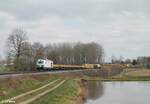 248 995 mit einem Bauzug aus Cheb nach Weiden bei Wiesau/Oberpfalz. 10.04.23