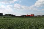 293 405-6 + 293 383-5 ziehen den Schrottzug nach Cheb kurz vor Marktredwitz bei Unterthölau.01.06.17