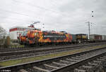 193 878-6  Wir Brennen für das was wir Tun  Flammen Vectron mit Wechselpritschenzug in Nürnberg Hohe Marter.03.04.24