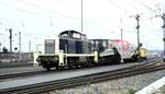 290 020-7 mit Schwertransporter Tragschnabelwagen bei der Parade zum Jubiläum 150 Jahre Deutsche Eisenbahn in Nürnberg am 14.09.1985.