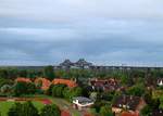 Blick aus dem RE7 nach Hamburg auf die Rendsburger Hochbrücke am gestrigen Tag. Rendsburg 30.05.2015