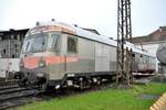 Meßwagen 61 80 99 33 001-1 Silberling mit Steuerkabine (Wendezugeinrichtung) im Bahnpark Augsburg am 25.10.2009.