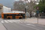 Irisbus IVECO fhrt im Kreisverkehr am Bozner Bahnhof in Richtung Ritten.(24.3.2012)