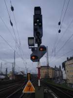 Lichtsignal P3 in Koblenz Hbf  14.11.2009