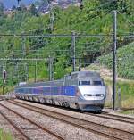 TGV Sud-Est 06 durchfhrt am 29.07.09 La Plaine Richtung Genve