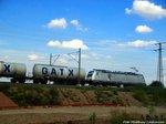 186 233 mit einem Kesselzug in der Güterumfahrung in Halle (Saale) am 28.7.16