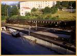 Ein Zug aus Richtung Annemasse ist soeben in Evian-les-Bains angekommen, geführt von einer Dampflok 141R. 11.Juli 1965 