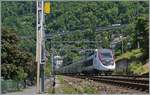 Ein TGV! bei Villeneuve? - nicht dass ich hier noch nie einen gesehen hätte, ABER im Frühjahr 2017 fuhr der letzte TGV de Neige von Lausanne in Richtung Wallis und zurück, denn durch