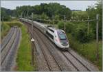 Der TGV Lyria von Paris (ab 11.57) nach Lausanne (an 15.37) erreicht Vufflens la Ville.
3. Juni 2014  