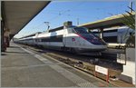 Ein TGV der ersten Generation in Paris, Gare de Lyon.
29. April 2016