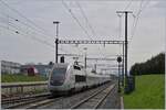 Als Leerfahrt ist ein TGV Lyria in Schüpfen von Biel RB nach Bern unterwegs.