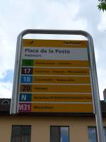 (151'055) - PostAuto-Haltestelle - Del�mont, Place de la Poste - am 29.