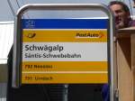 (163'242) - PostAuto-Haltestelle - Schw�galp, S�ntis-Schwebebahn - am 2.