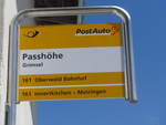 (195'280) - PostAuto-Haltestelle - Grimsel, Passh�he - am 29. Juli 2018