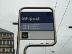 (143'720) - VBZ-Haltestelle - Z�rich, Sihlpost - am 21.
