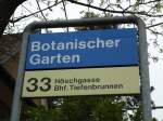 (143'729) - VBZ-Haltestelle - Z�rich, Botanischer Garten - am 21.