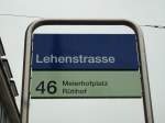 (143'760) - VBZ-Haltestelle - Z�rich, Lehenstrasse - am 21.
