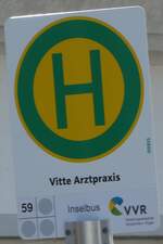 (254'637) - Inselbus/VVR-Haltestellenschild - Vitte, Arztpraxis - am 2.