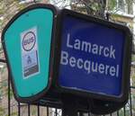 (167'083) - RATP-Haltestellenschild - Paris, Lamarck Becquerel - am 17.