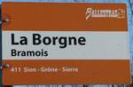 (243'749) - BALLESTRAZ-Haltestellenschild - Bramois, La Borgne - am 11. Dezember 2022