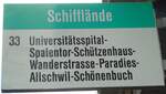 (133'697) - BVB-Haltestellenschild - Basel, Schifflnde - am 16.