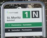 (188'106) - engadin mobil-Haltestellenschild - St.