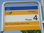 (139'129) - PostAuto-Haltestellenschild - Weinfelden, Bahnhof - am 27.