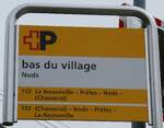 (286'483) - +P-Haltestellenschild - Nods, bas du village - am 28.