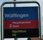 (255'158) - SBW-Haltestellenschild - Winterthur, Wlflingen - am 13.