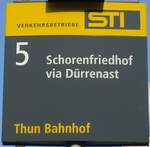 (129'296) - STI-Haltestellenschild - Thun, Bahnhof - am 4.