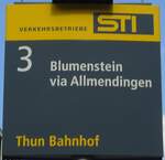 (129'300) - STI-Haltestellenschild - Thun, Bahnhof - am 4.